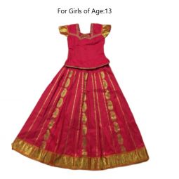 South Indian Lehenga Girls skirt PINK - 36"